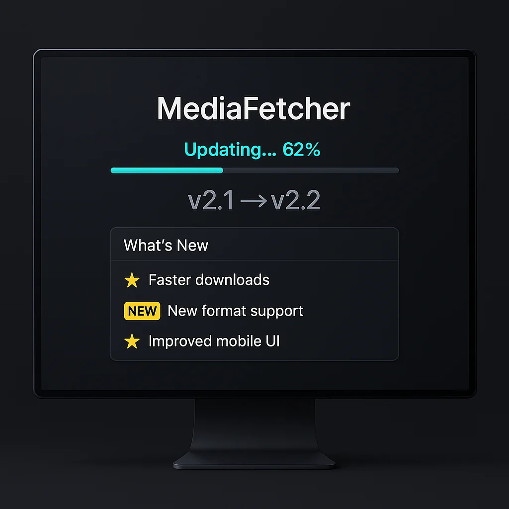 MediaFetcher tool interface showing new features and improvements